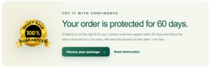 Valiora MoneyBack Guarantee